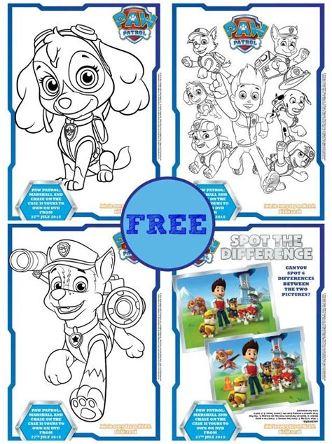 Free Paw Patrol Colouring Books And Activity Sheets Kiddycharts