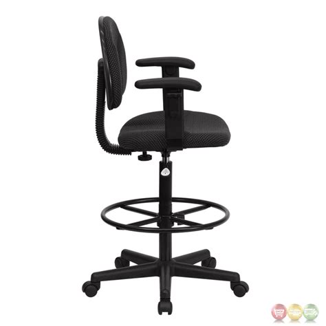 Wiki researchers have been writing reviews of the latest drafting chairs since 2016. Black Patterned Fabric Ergonomic Drafting Chair W/ Height ...