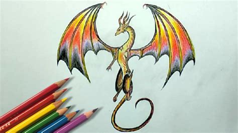 This will be your base to your dragon. Color Pencil Drawing - How To Draw A Dragon Step By Step ...