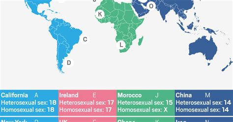 Shocking Map Shows How Age Of Sexual Consent Varies Around The World