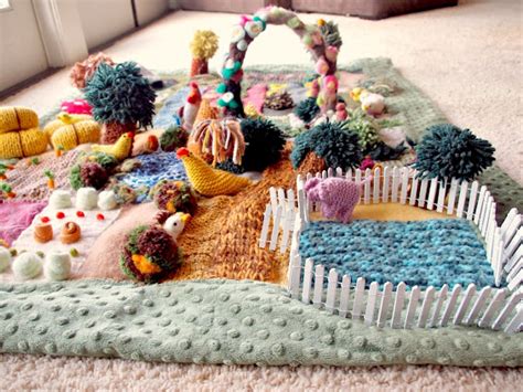 knitted farmyard garden landscape blanket spring 2012 castle of costa mesa