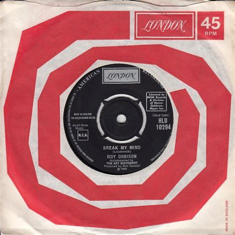 Roy Orbison Break My Mind 1969 Vinyl Discogs