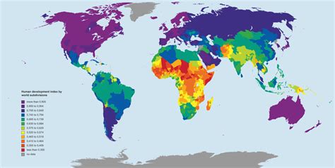 Human Development Index Hdi By World Subdivisions Oc Humangeography