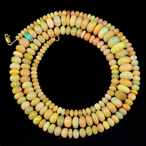 Fire Opal Necklace With Kt Gold Clasp Length Catawiki