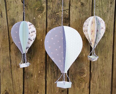 3D Hot Air Balloons With Printable Template | The Craft Blog