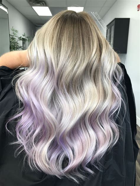 Lavendar lilac purple ombré balayage Purple Blonde Hair Purple Hair Highlights Lilac Hair