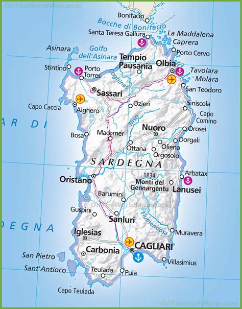Large Map Of Sardinia Travelhackerblog
