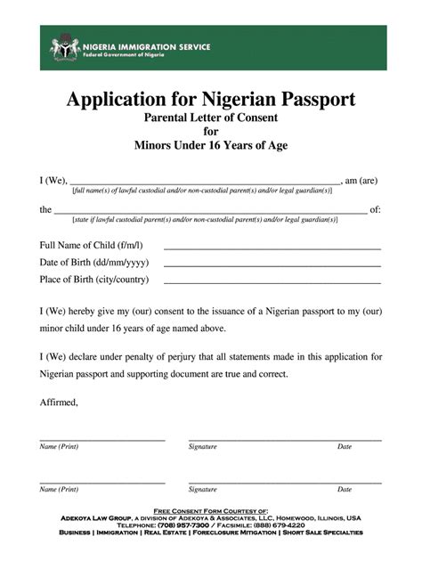 Consent Letter From Parent For International Passport Fill Online