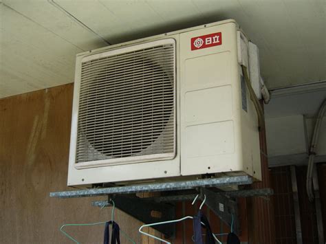 Residential air conditioning without an external unit. File:Taiwan Hitachi separated aircon outside unit.jpg ...