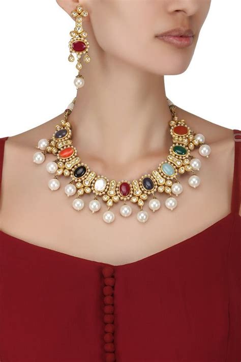 Navratna Jewellery Jewelry Jewellery Women Wedding Necklace