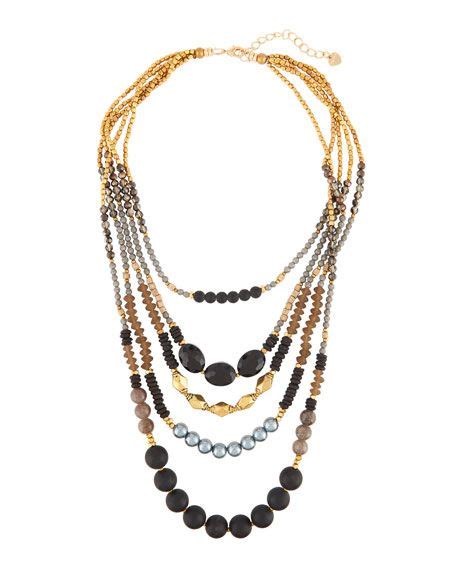 Mixed Stone Multilayer Necklace Multi Layer Necklace Necklace