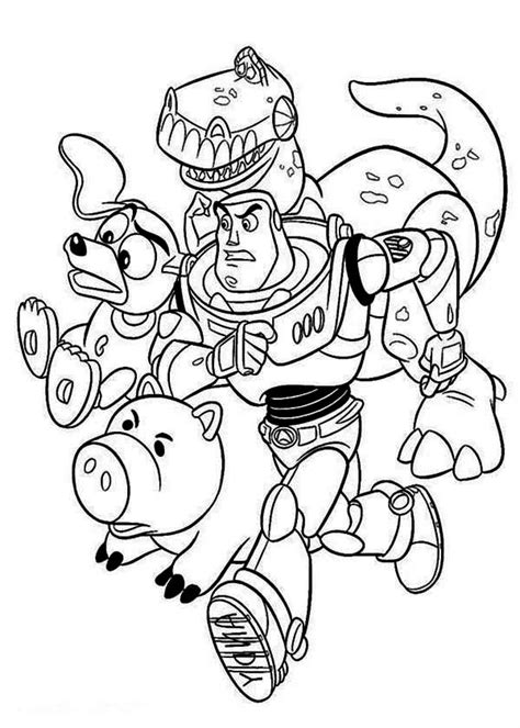 Supercoloring.com is a super fun for all ages: Buzz, Rex, Slinky Dog And Mr Potato Head In Toy Story ...