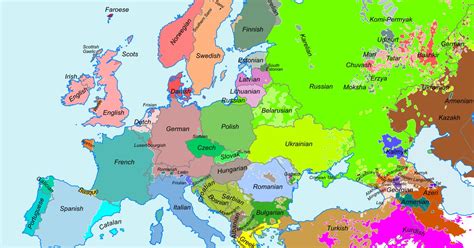 Europe Map by Languages Map Quiz