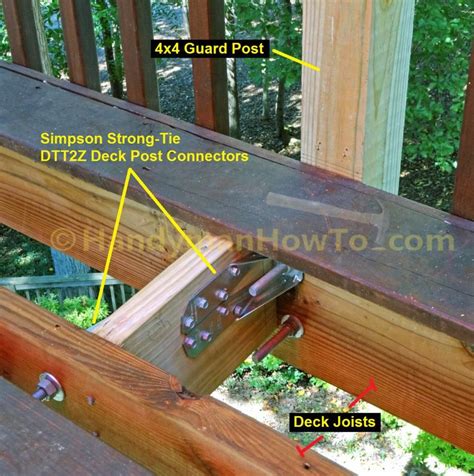 Multiple sizes of vinyl/pvc sleeves and posts. Build Deck Rail - 4x4 Guard Post with Band Joist Blocking ...