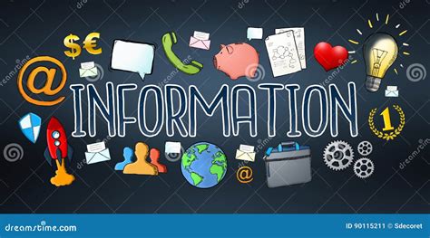 Hand Drawn Information Text With Icons Stock Illustration