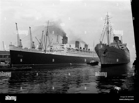 Liner Rms Mauretania Ii Arriving In Southampton For The Last Time After