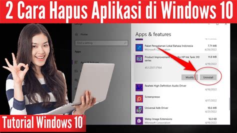 2 Cara Menghapus Program Dan Aplikasi Di Laptop Windows 10 Youtube