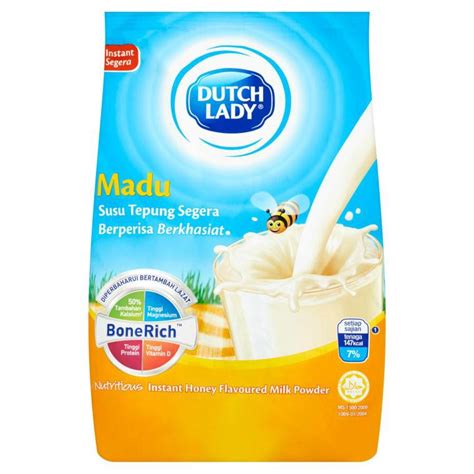 + calcium helps bones, teeth, height growth and prevent osteoporosis. DUTCH LADY Instant Milk Powder Honey Flavour 1KG - Home