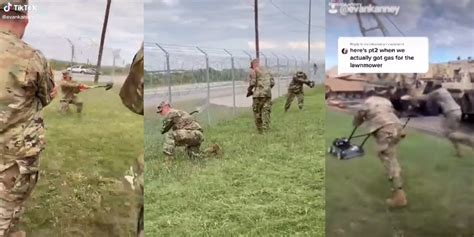 This Video Of Soldiers Cutting The Grass With Shovels Will Give You