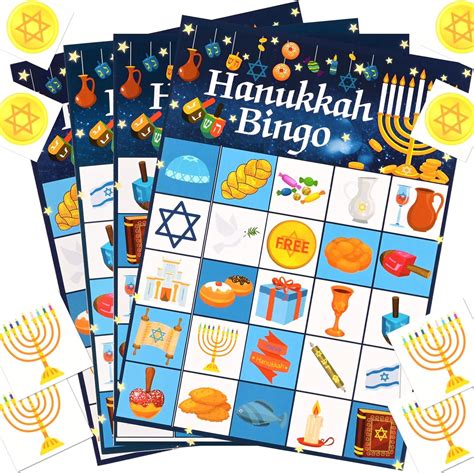 Matiniy Hanukkah Bingo Game For Kids Happy Hanukkah Party