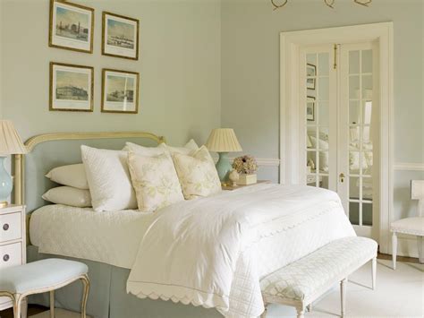 Pale sage walls, painted in a color like cool cucumber, set a simultaneously eclectic and ethereal tone in scott and jacqui scoggin's guest bedroom in tacoma. syonpress.com in 2020 | Sage green bedroom