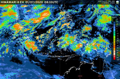 Citra Satelit Himawari 8 IR Enhanced Map Vision Indonesia