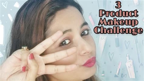 3 Product Makeup Challenge Challenge Video Beauty Youtube