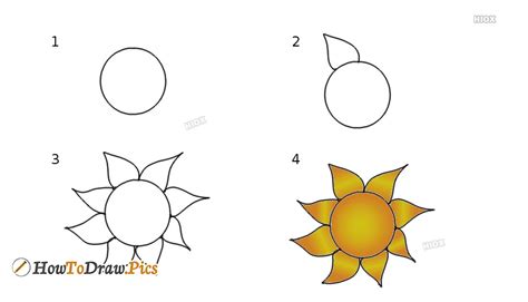 How To Draw Sun Pictures Sun Step By Step Drawing Lessons