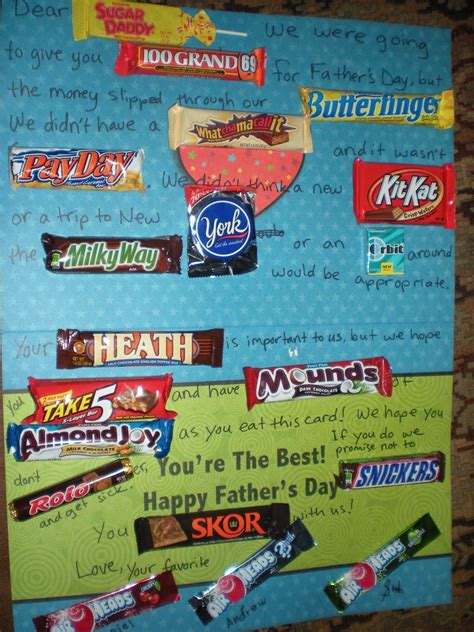 Fathers Day Candy Bar Card