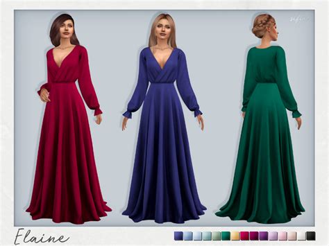 Sifixs Elaine Dress Sims 4 Dresses Sims 4 Mods Clothes Dresses