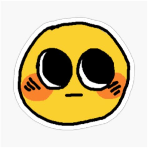 Cursed Emoji Sticker Blushing Sticker By Aliinanadeem Redbubble