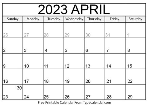 Printable April 2023 Calendar Templates With Holidays Free