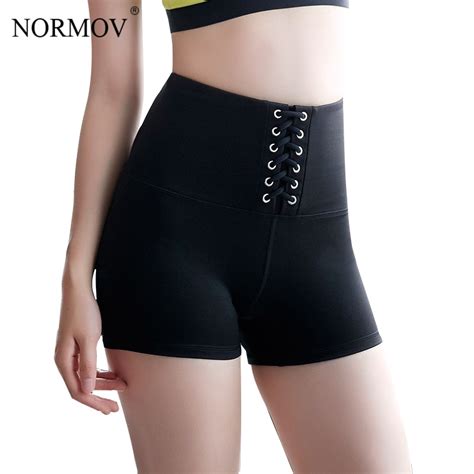 Normov Casual High Waist Shorts Women Summer Lace Up Sexy Shorts Feminino Black Bandages Booty