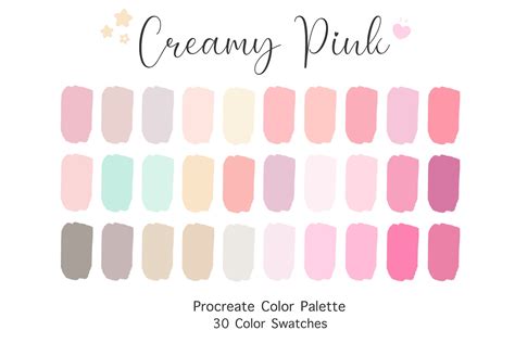 Procreate Farbpalette Cremig Rosa Farbpalette Digitale Etsy