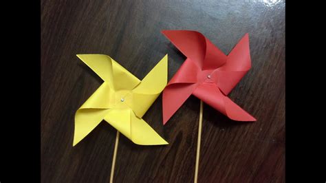 How To Make A Paper Windmill Tutorial Paper Pinwheel Youtube