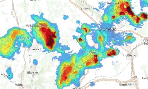 Aktuální srážky a bouřky se v české republice měří pomocí dvou meteorologických radarů. Chmi radar bouřky