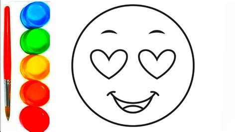 How To Draw A Emoji Coloring For Kids And Toddler Youtube