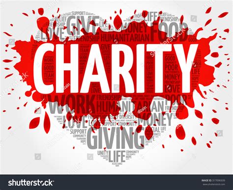 Charity Word Cloud Heart Concept Stock Vector Royalty Free 317096939
