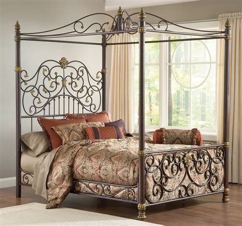 If you're down for feeling like you're on the occasional getaway, use a canopy bed instead. Iron Canopy Bed Frame - HomesFeed