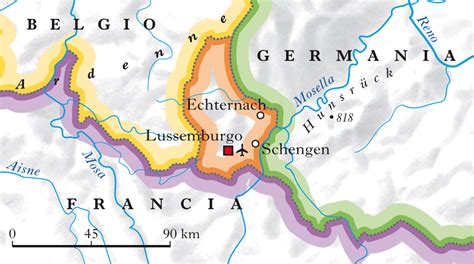 Cartine geografice d'europa in vari formati da scaricare. Lussemburgo in "Atlante Geopolitico"