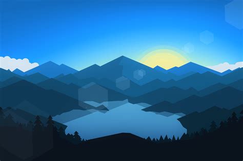 2560x1700 Forest Mountains Sunset Cool Weather Minimalism Chromebook