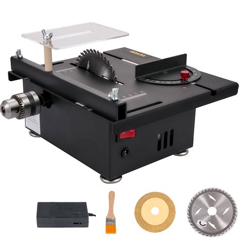 VEVOR Mini Table Saw, 96W Hobby Table Saw for Woodworking, 0-90 Angle