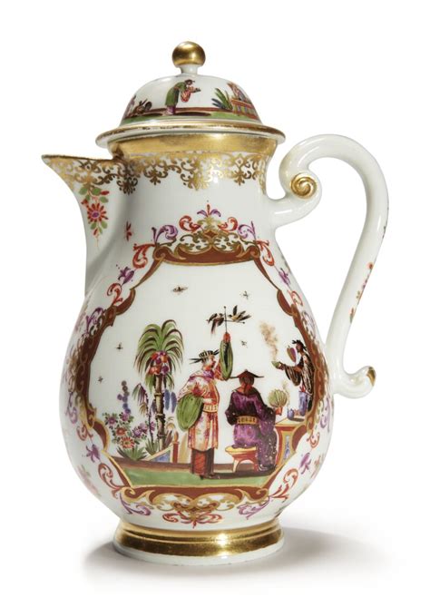 A Rare Meissen Chinoiserie Coffee Pot And Cover Circa 1725 28 Style