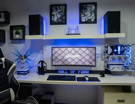 Black and White Gaming Setup / Hall of fame | Gaming room setup, Gaming setup, White gaming setup