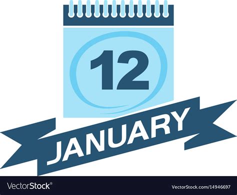 12 January Calendar With Ribbon Royalty Free Vector Image