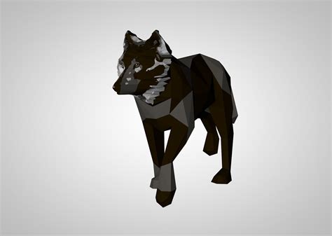 3d Model Low Poly 3d Model Of A Wolf Vr Ar Low Poly