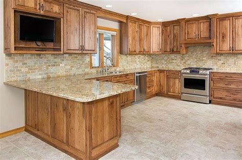 Maybe you would like to learn more about one of these? Kitchen with hickory cabinets and tile flooring | Hickory ...