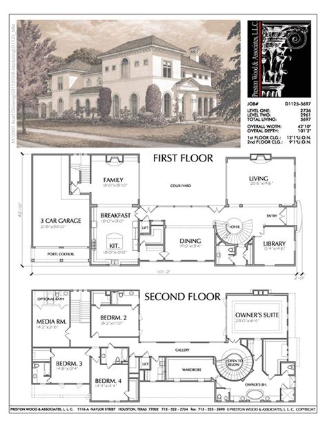 Two Story Home Plan D1125 House Plans Custom Home Plans Vintage