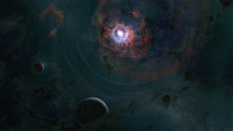 Wallpaper Digital Art Galaxy Planet Stars Nebula Atmosphere