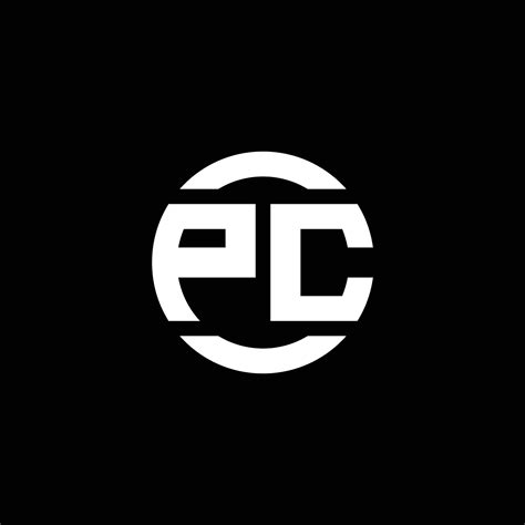 Pc Logo Monogram Isolated On Circle Element Design Template 3740555
